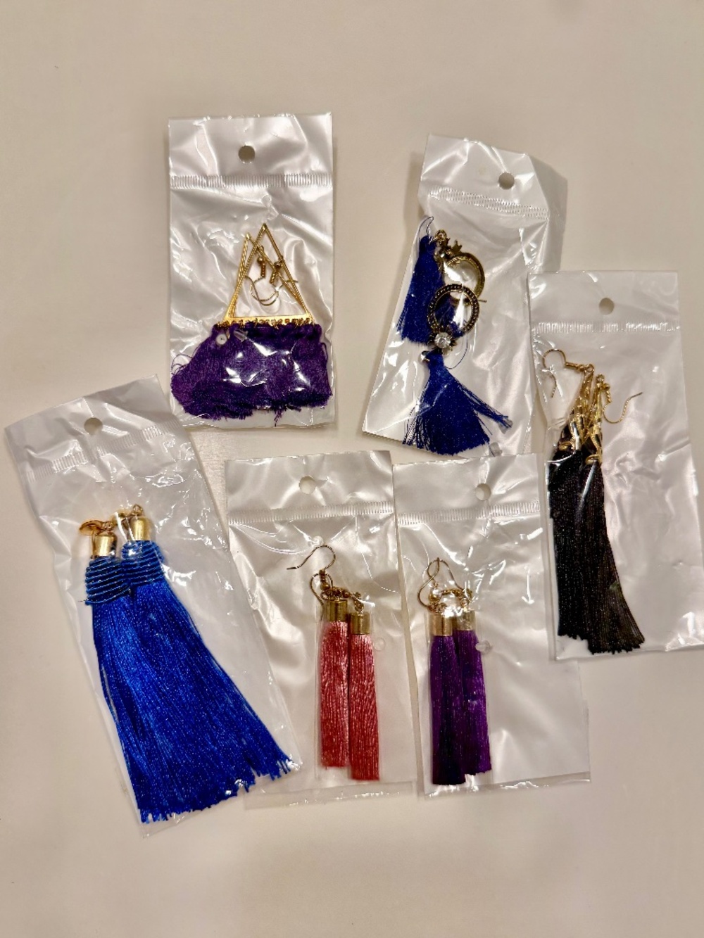 NEW 6 Pair Fringe Tassel Earring Bundle Colorful Lightweight Festival Fun